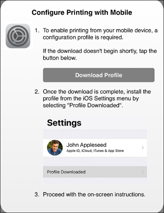 A picture of the Pharos app showing the profile download button