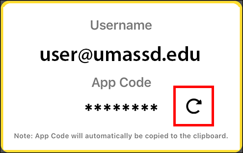 A picture of the Secure Release app showing the code information