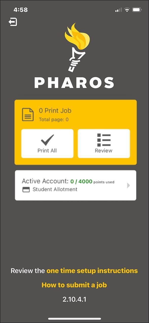 A picture of the Pharos app with jobs waiting to be printed