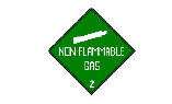 NFPA rating system: DOT Class 2, compressed gases, the word Non-flammable gas and a silhouette of a can inside a green diamond