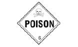 NFPA rating system: DOT Class 6, Poison, the word Poison and a skull and crossbones inside a white diamond