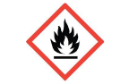 GHS Hazard Pictogram for flammable, pyrophoric, self-heating, emits flammable gas, organic peroxide - a silhouette of a fire, within a red diamond shape