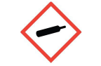 GHS Hazard Pictogram for gas under pressure - a silhouette of a can, similar to a pressurized aerosol can, within a red diamond shape