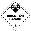 Diamond shaped emblem to indicate inhalation hazards; the diamond has the words 