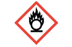 GHS Hazard Pictogram for oxidizer - a circle with flames behind it, all within a red diamond shape