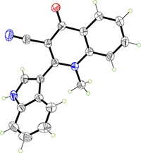 Structure of an organic molecule as analyzed by UMass Dartmouth's new X-ray diffractometer