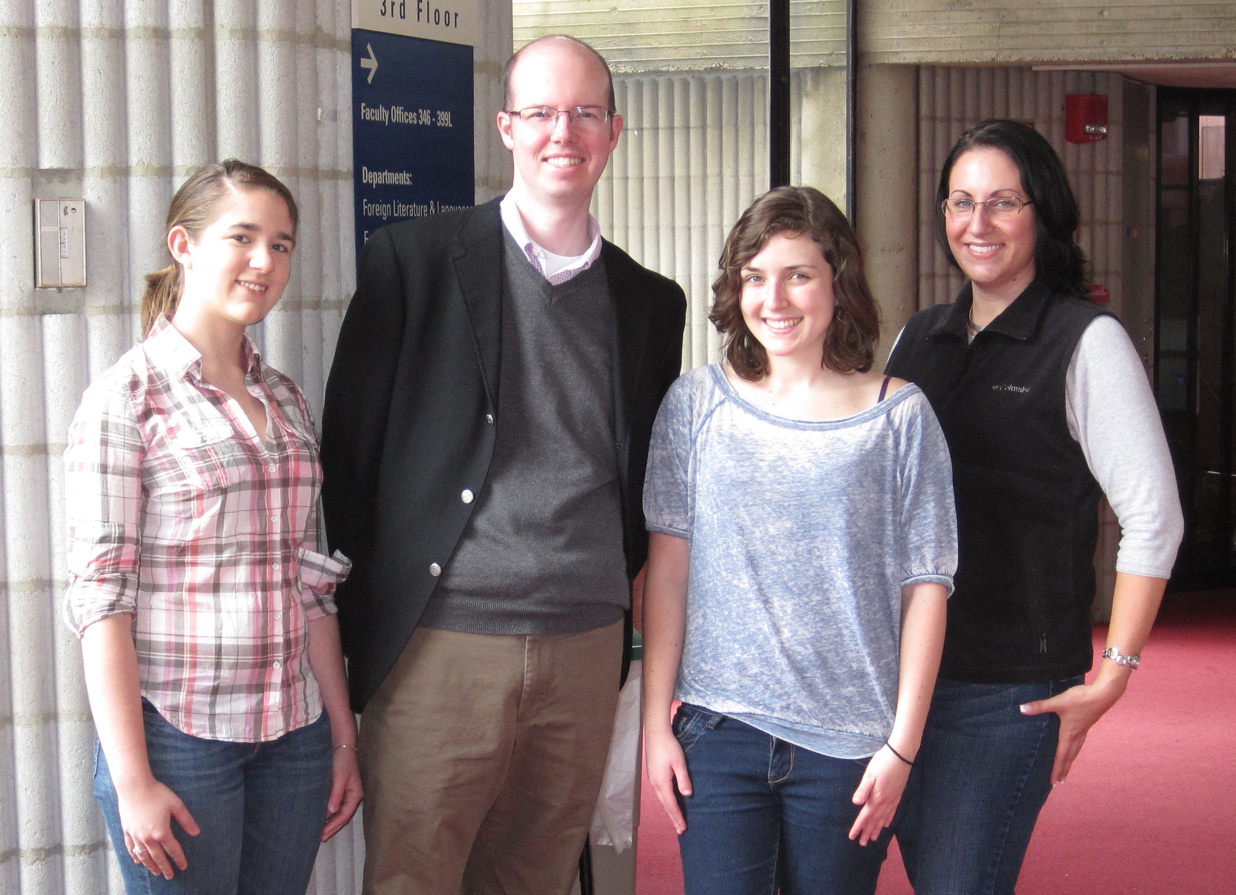 Dr. Revell with three Age-Related Research students