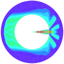 Simulation of the electromagnetic scattering of a Pacman-shaped object