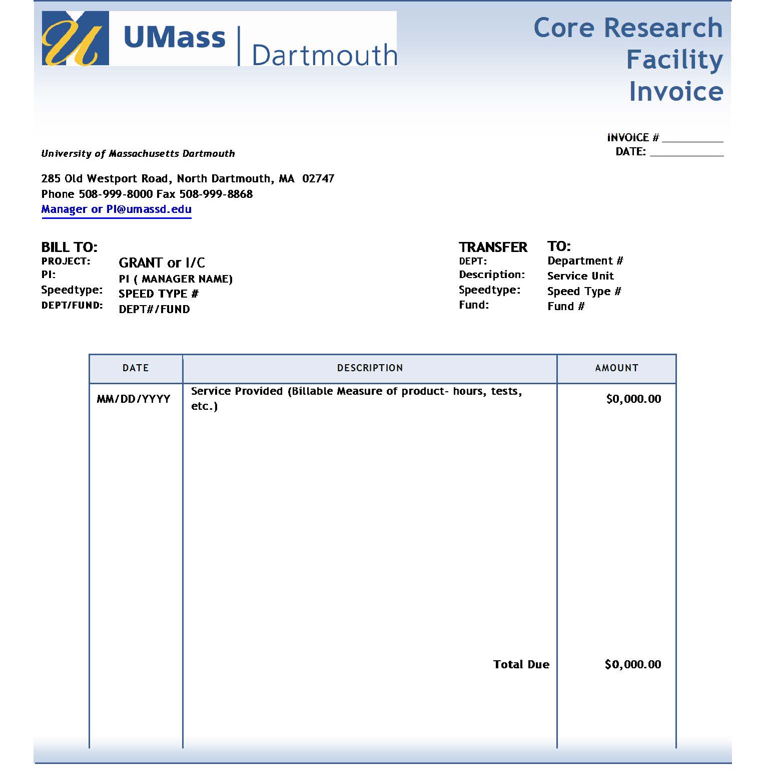 Example of an invoice template.